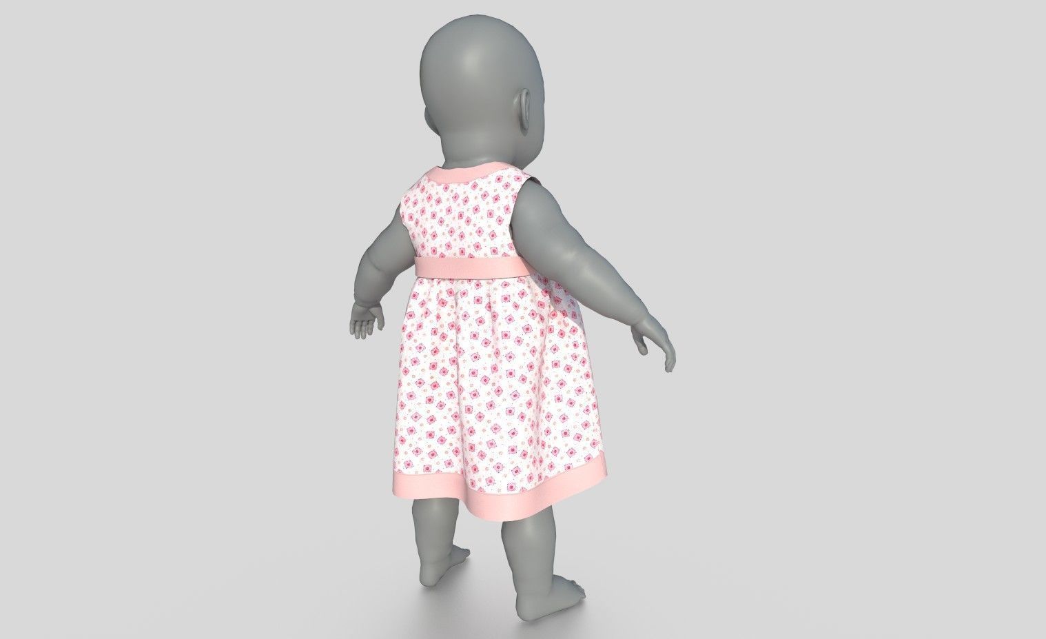BEBE DRESS Low-poly 3D model_3