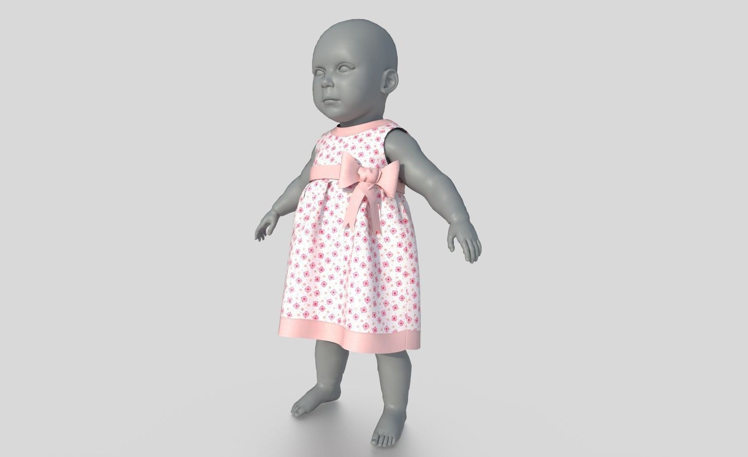 BEBE DRESS Low-poly 3D model_2