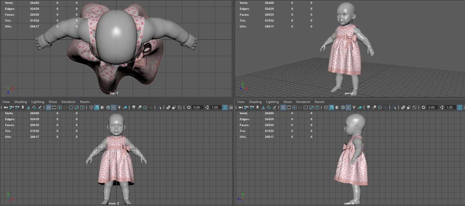 BEBE DRESS Low-poly 3D model_9