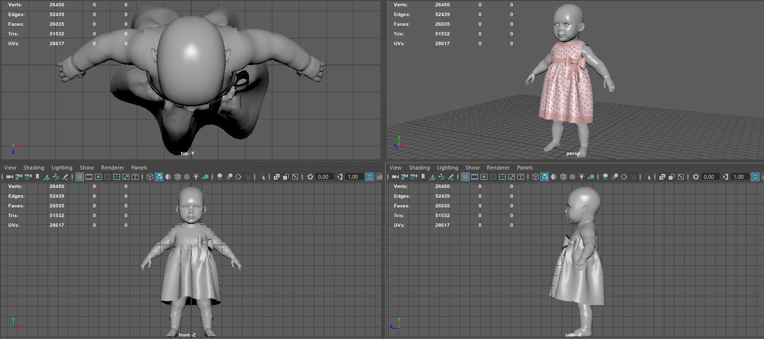 BEBE DRESS Low-poly 3D model_10