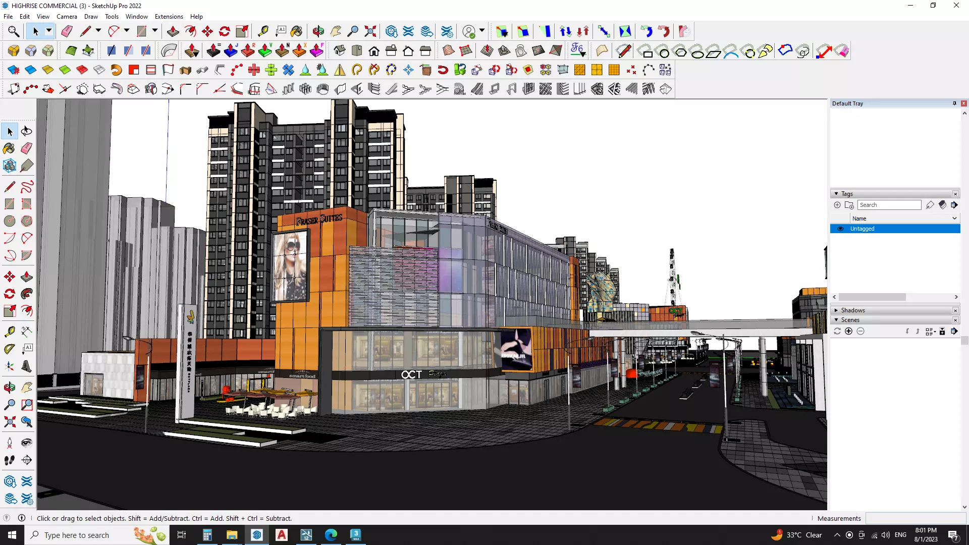 Commercial building down town 3d model 3D model_0