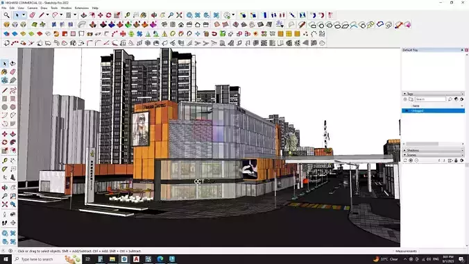 Commercial building down town 3d model 3D model