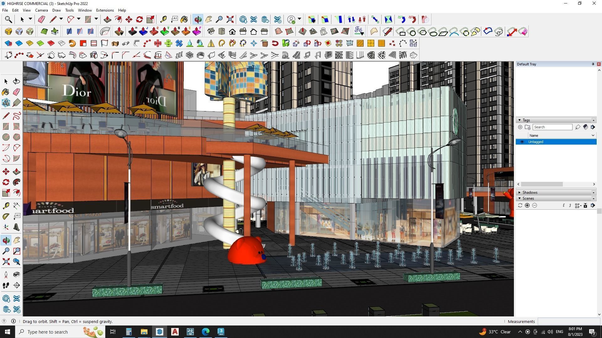 Commercial building down town 3d model 3D model_1
