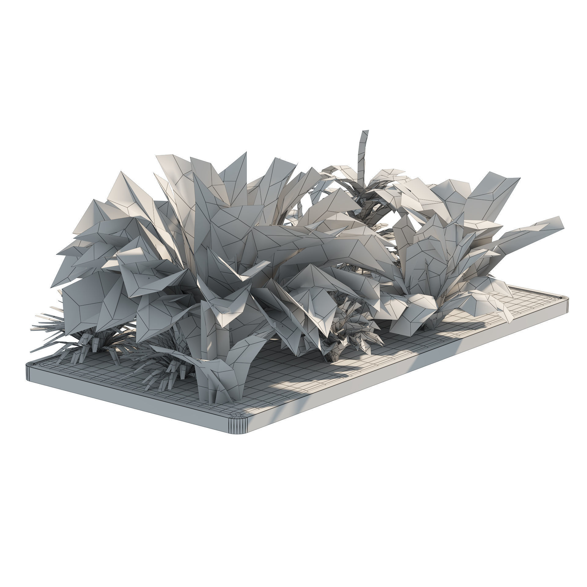 Low poly Tropical Plant grouping Low-poly 3D model_5