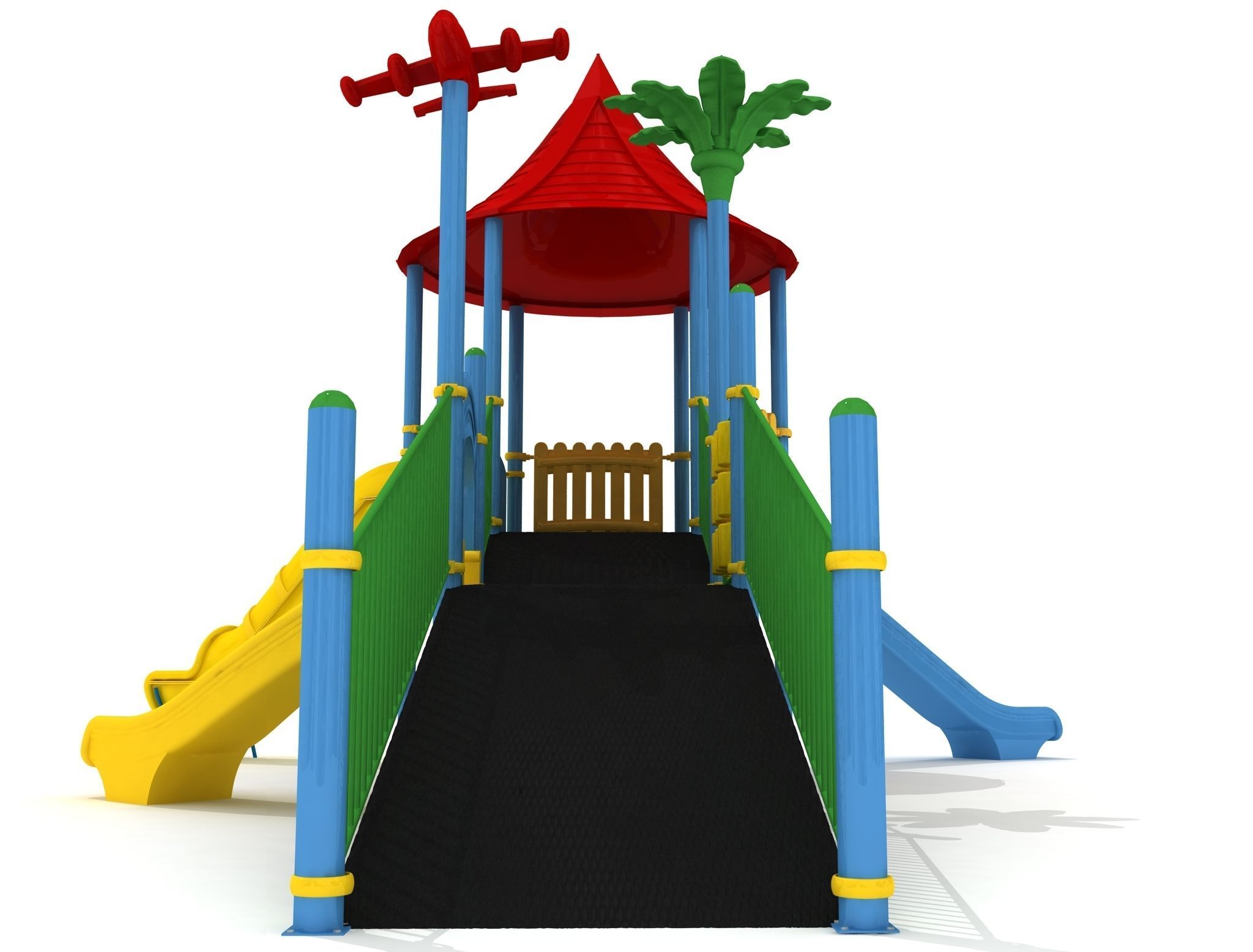 Handicapped Accessible Metal Kid Playground - 01 3D model_2