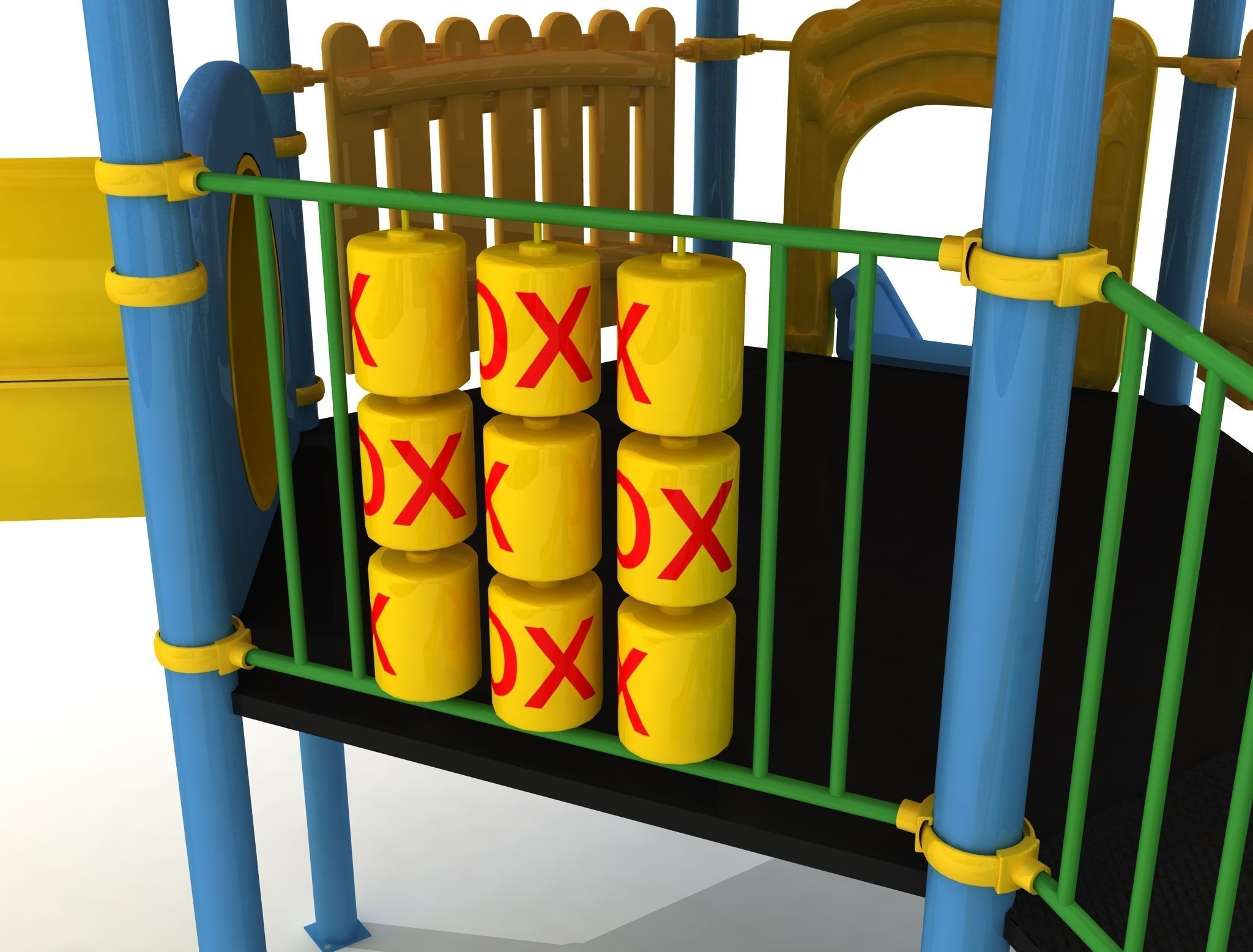 Handicapped Accessible Metal Kid Playground - 01 3D model_5