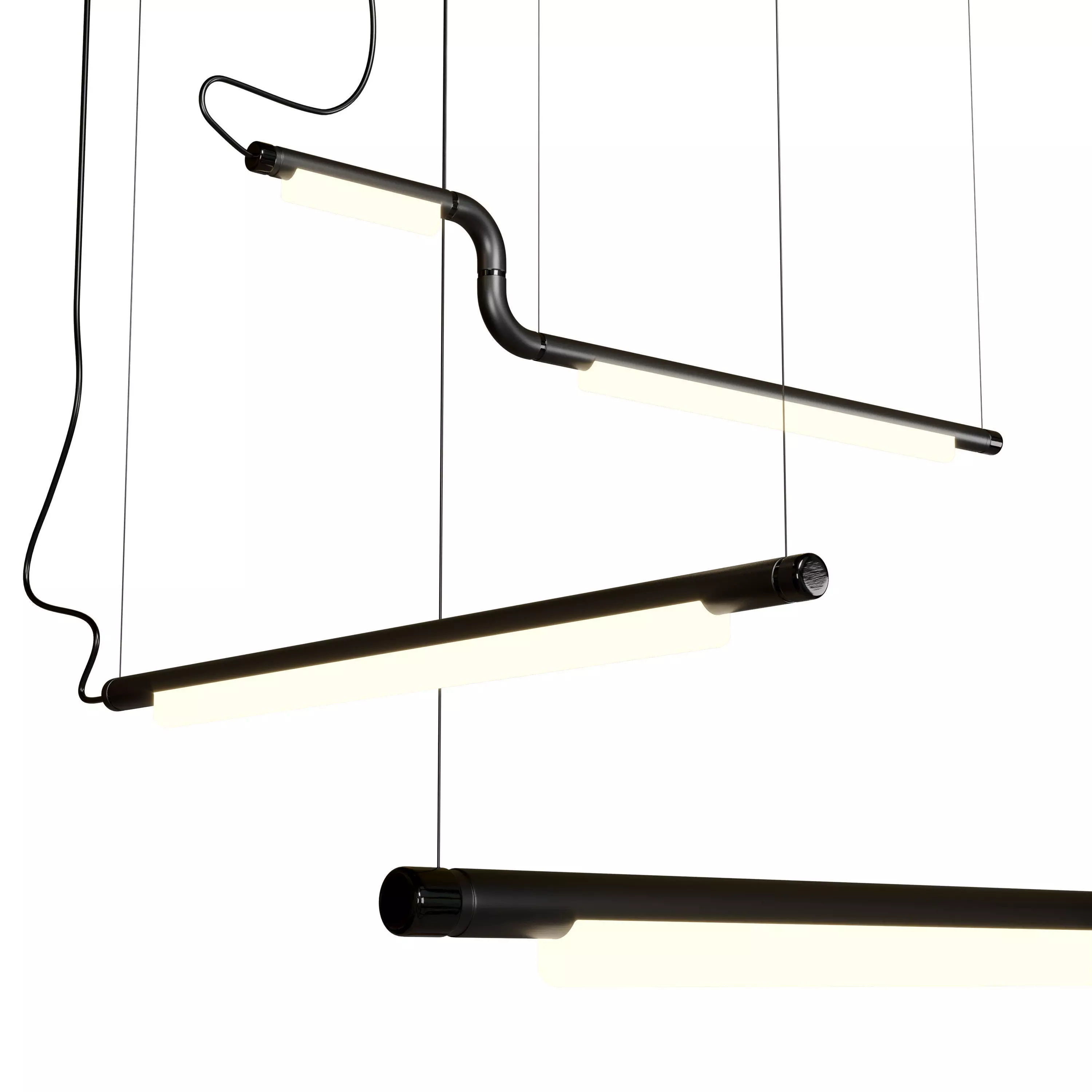 Pipeline CM2 LED Linear Suspension Light Low-poly 3D model_0