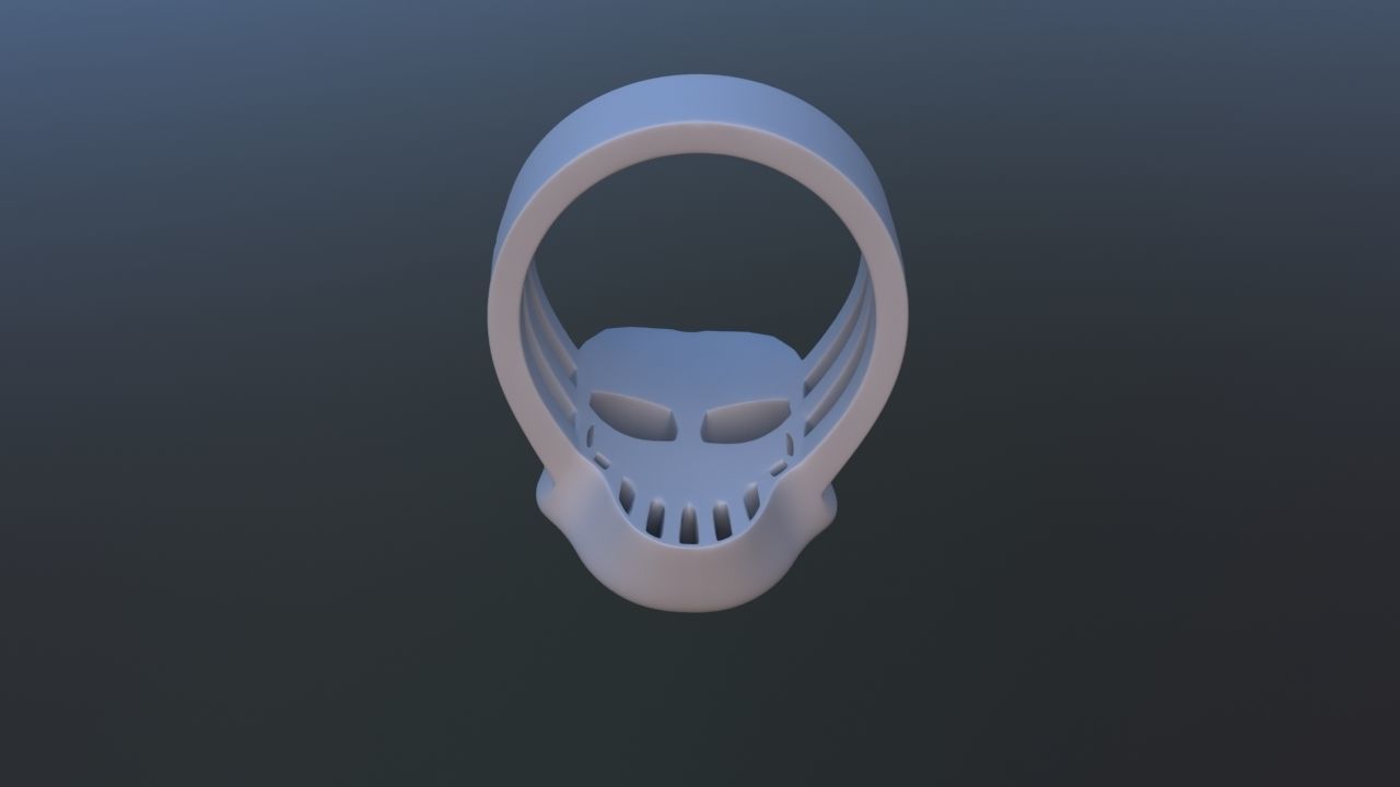 Smiling Skull Ring 3D print model_9