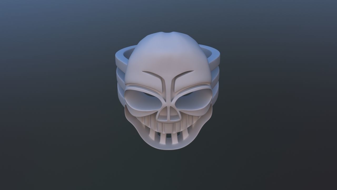 Smiling Skull Ring 3D print model_8