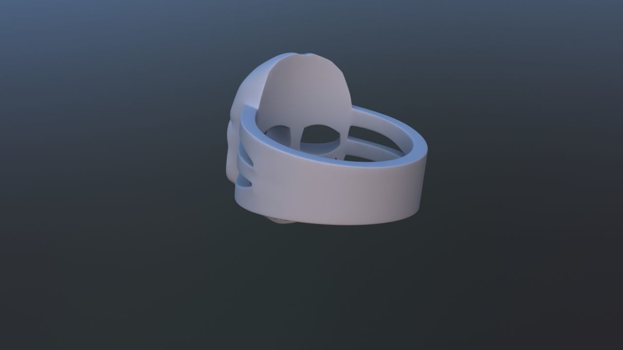 Smiling Skull Ring 3D print model_3