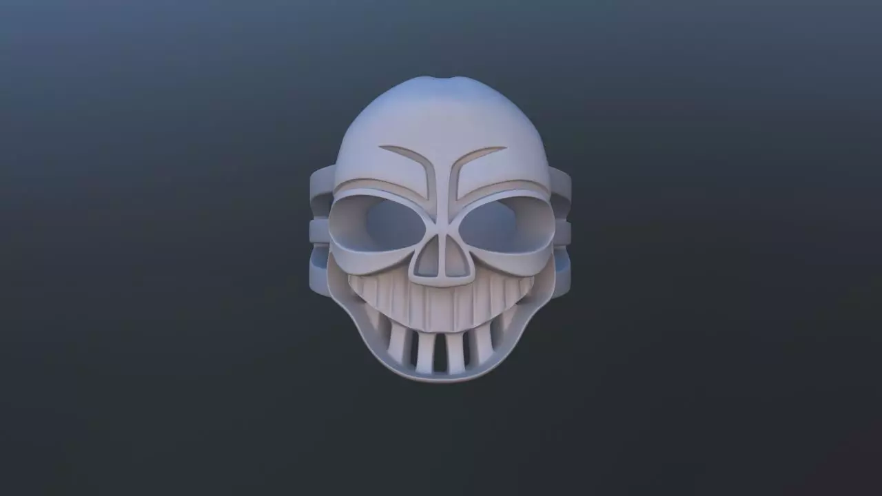 Smiling Skull Ring 3D print model_0