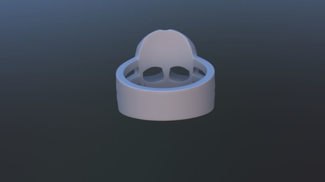 Smiling Skull Ring 3D print model_4
