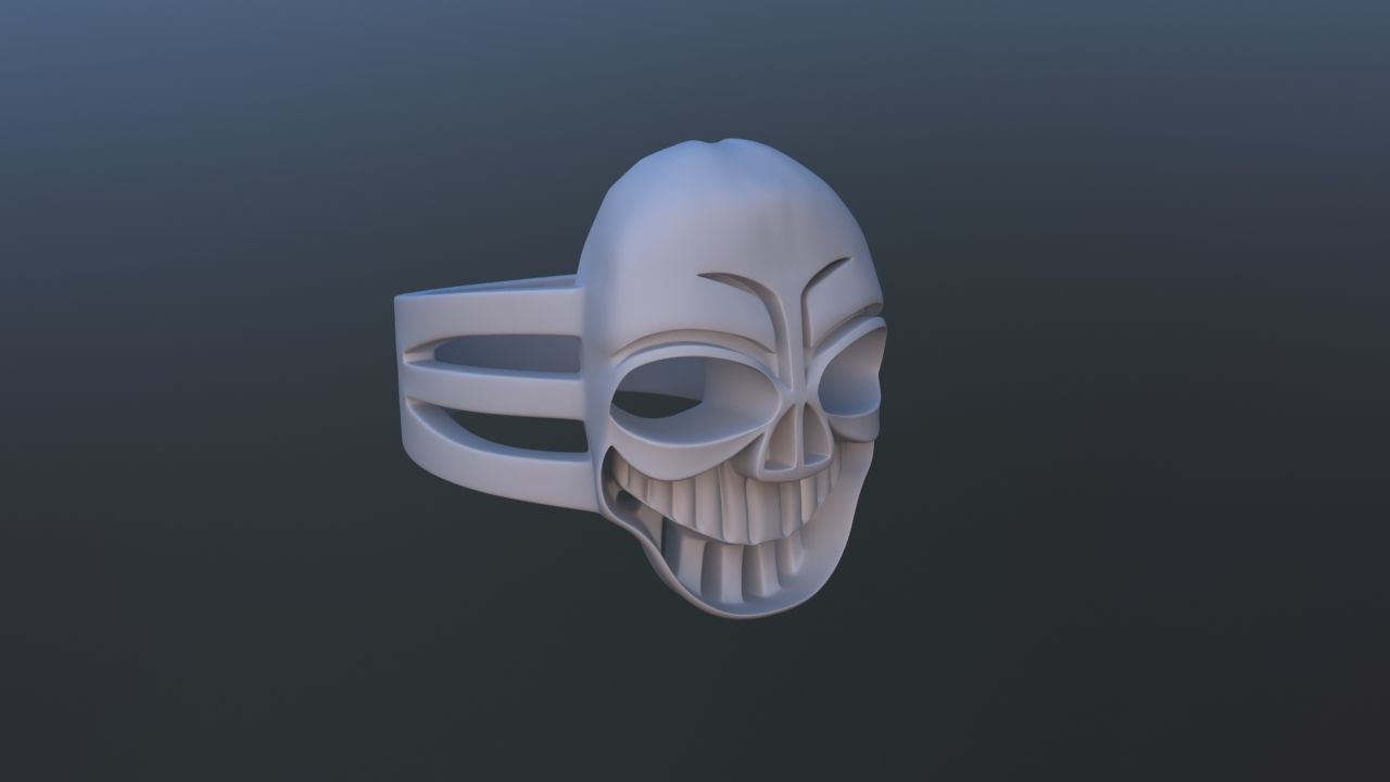 Smiling Skull Ring 3D print model_7