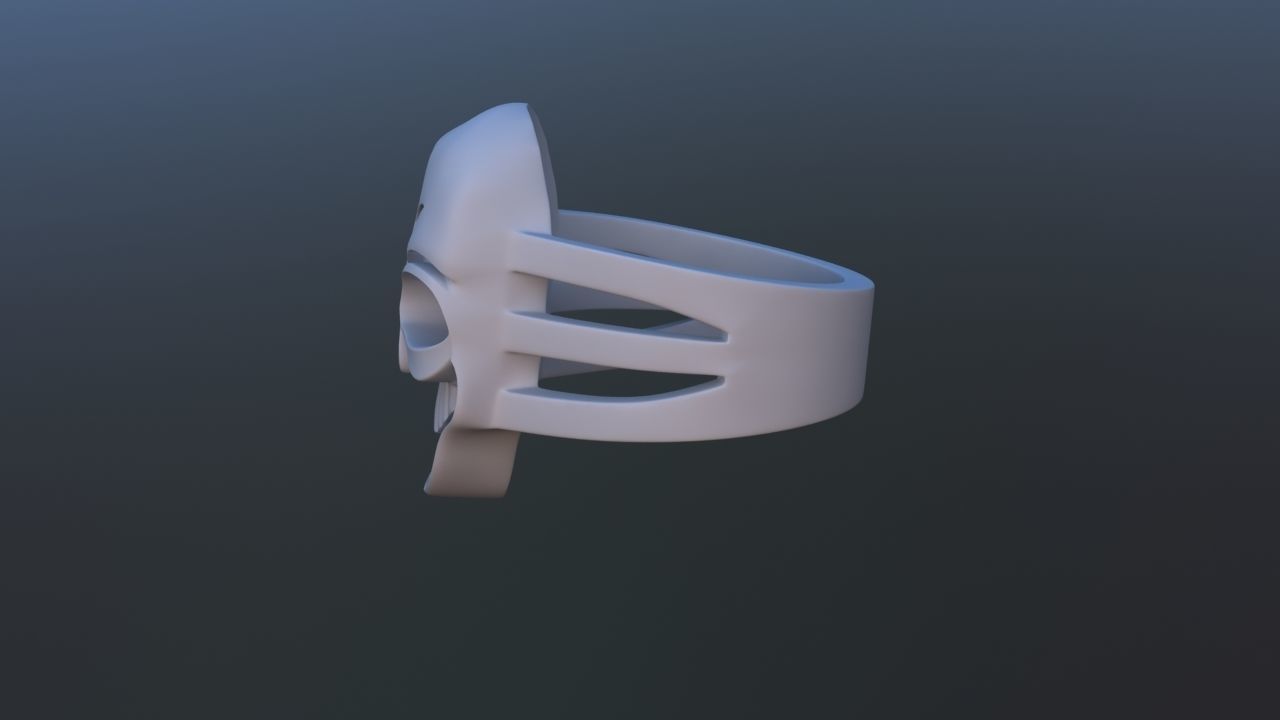 Smiling Skull Ring 3D print model_2