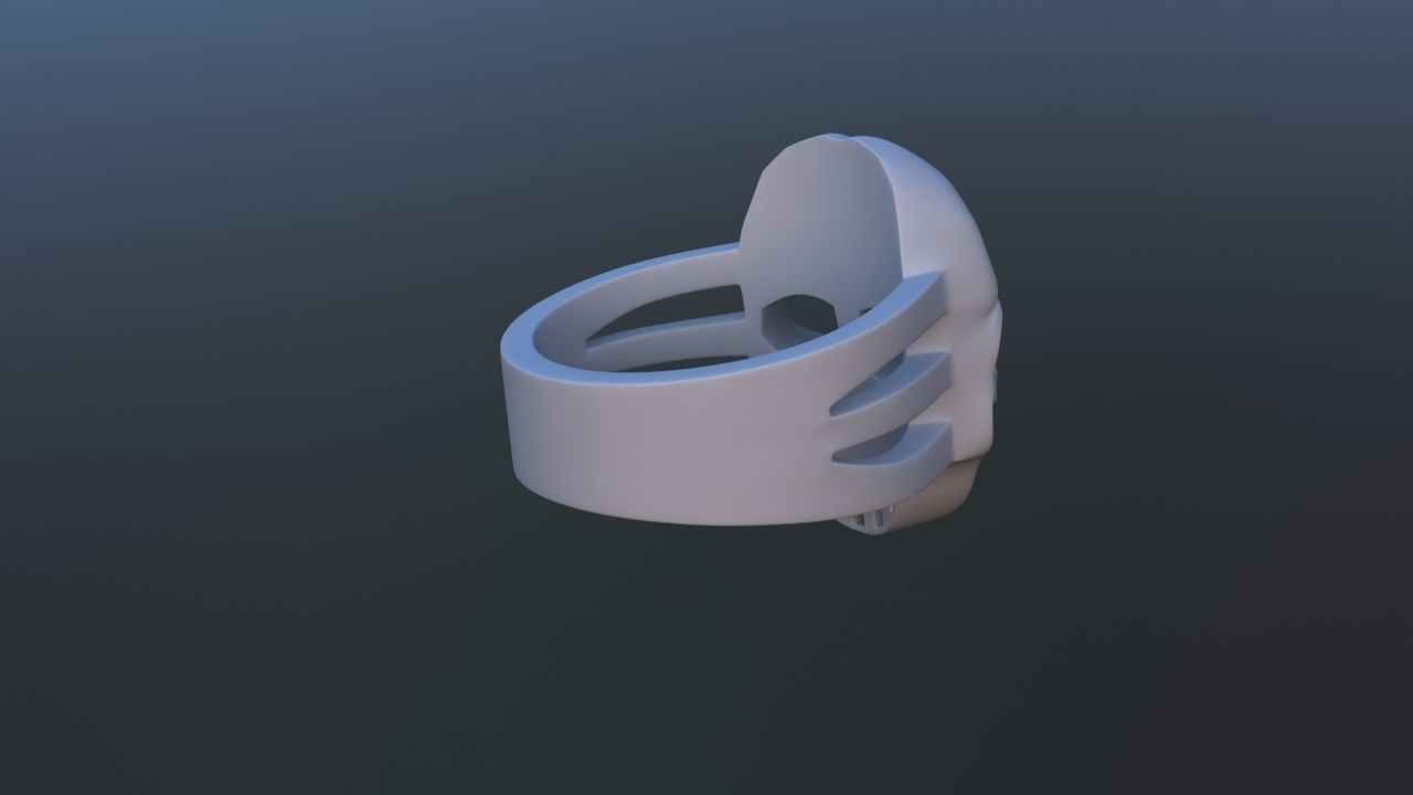 Smiling Skull Ring 3D print model_5