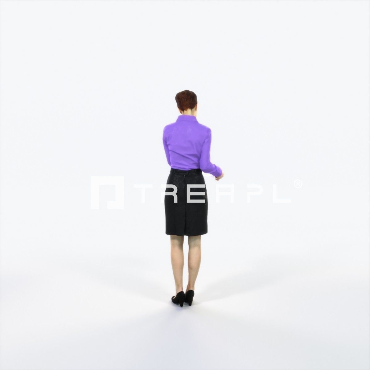 Luna 28J Documents Reading Reading Business Woman Low-poly 3D model_4