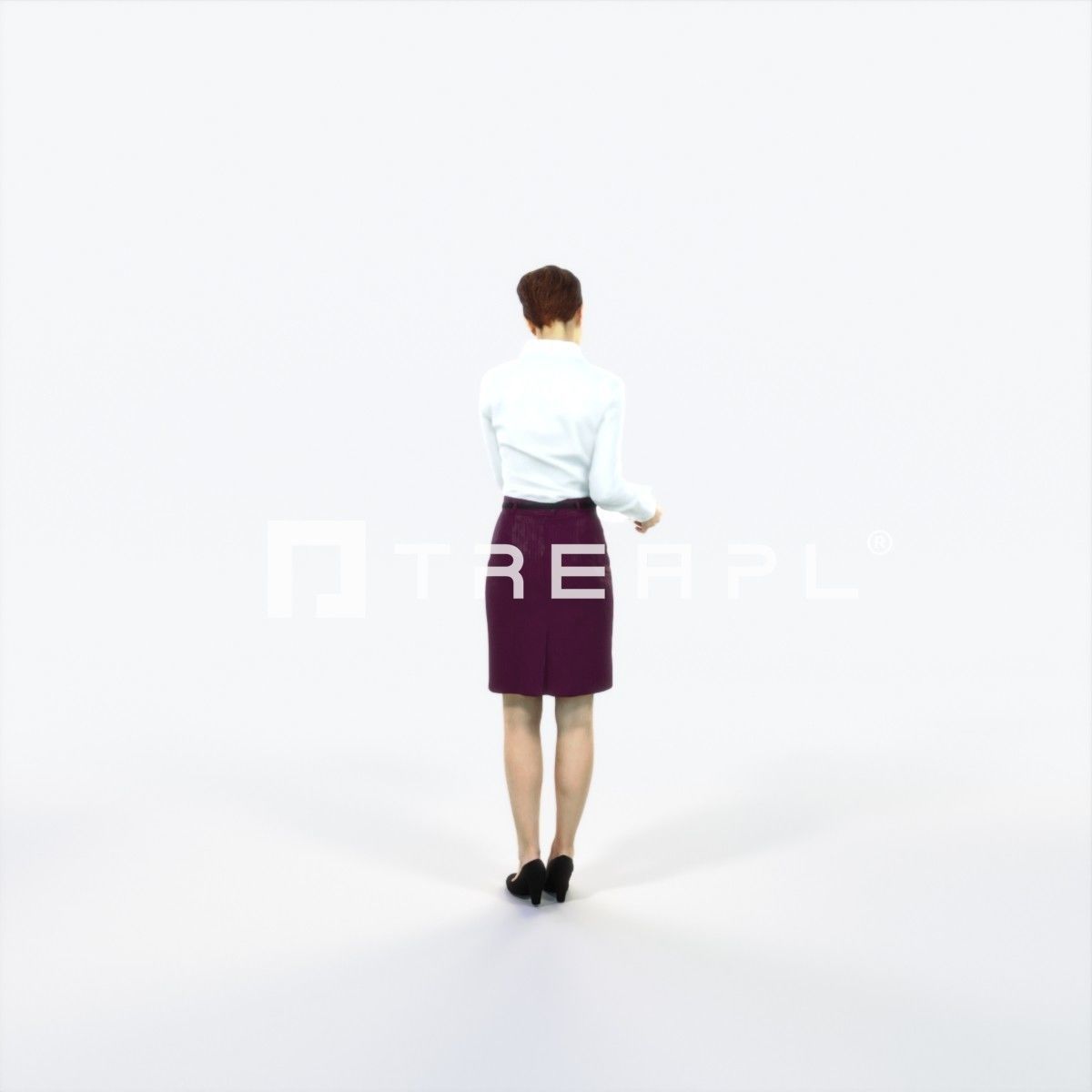 Luna 28I Documents Reading Reading Business Woman Low-poly 3D model_4