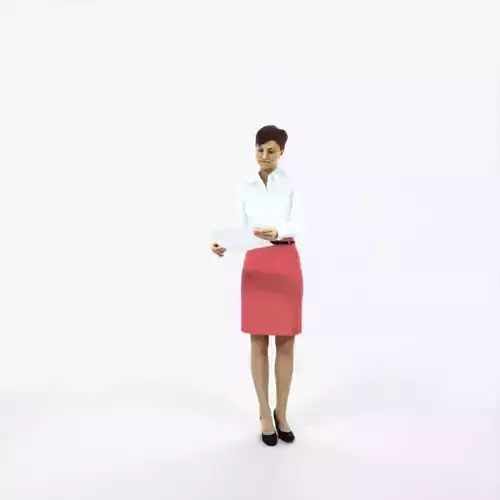 Luna 28F Documents Reading Reading Business Woman Low-poly 3D model