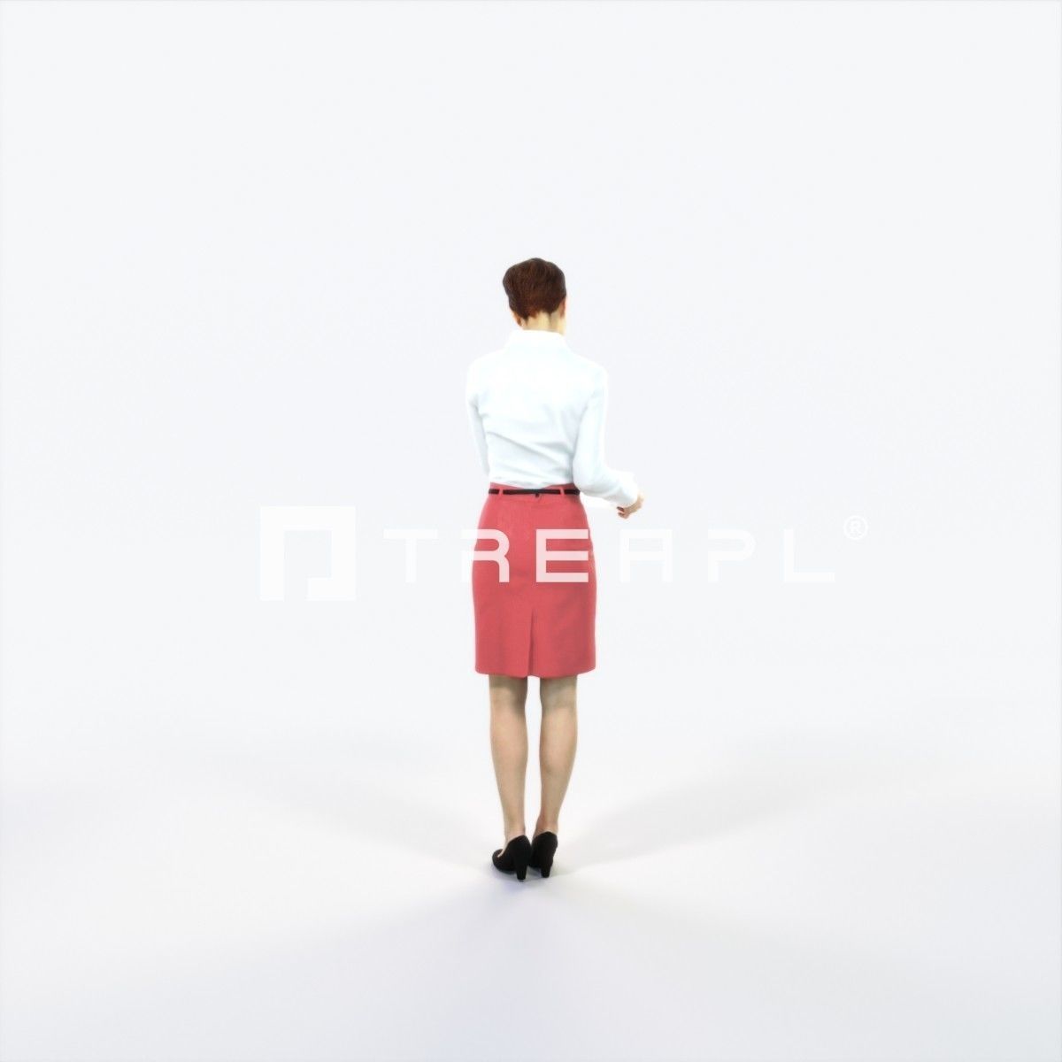 Luna 28F Documents Reading Reading Business Woman Low-poly 3D model_4