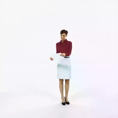 Luna 28E Documents Reading Reading Business Woman Low-poly 3D model