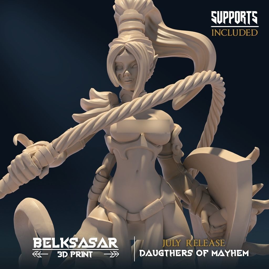 Sisters of Mayhem A Nude and Normal 3D print model_2