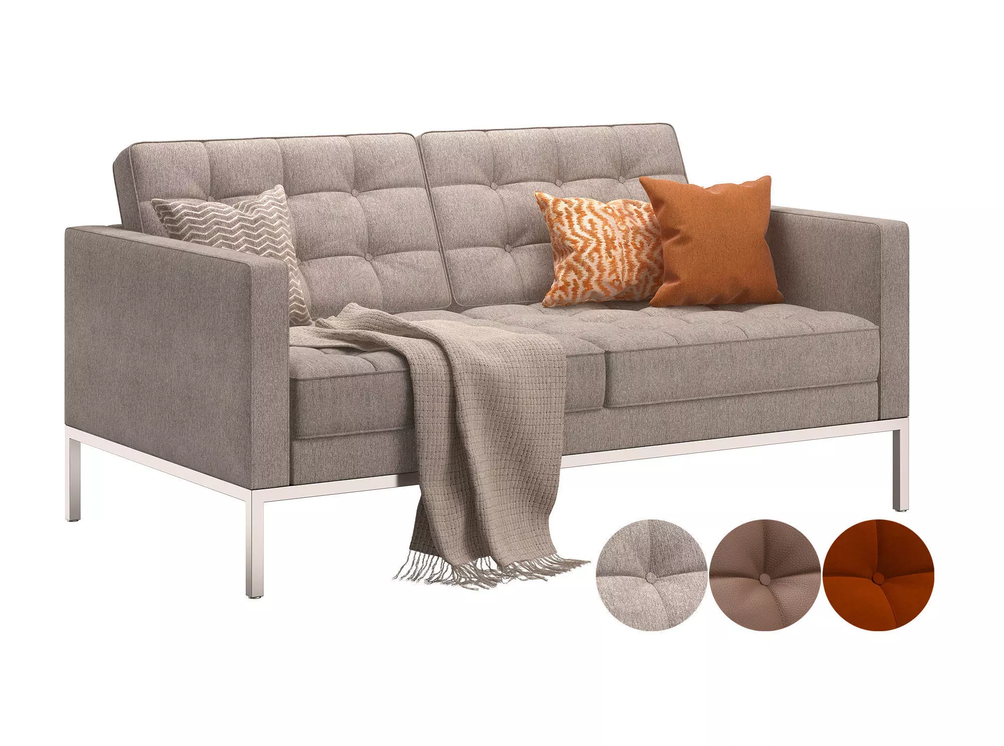 Florence Knoll Relaxed Settee 3D model_0