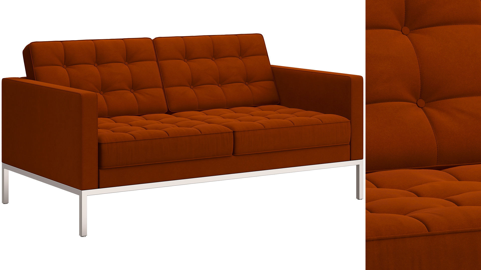 Florence Knoll Relaxed Settee 3D model_1