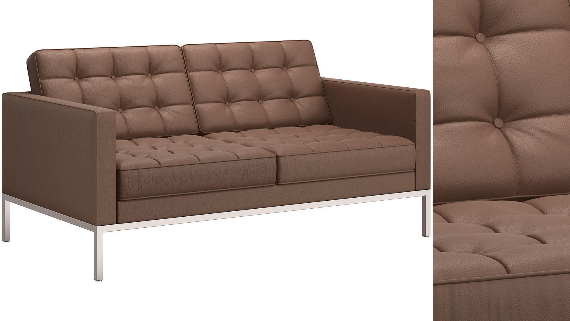 Florence Knoll Relaxed Settee 3D model_2