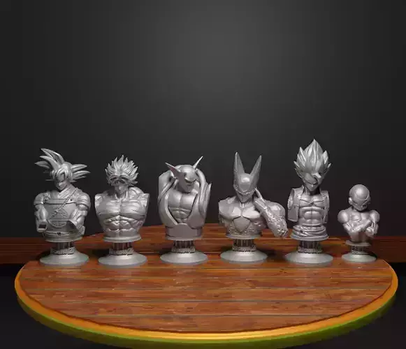 Anime Figure Chess Set Anime Character Chess Pieces V3 3D print model