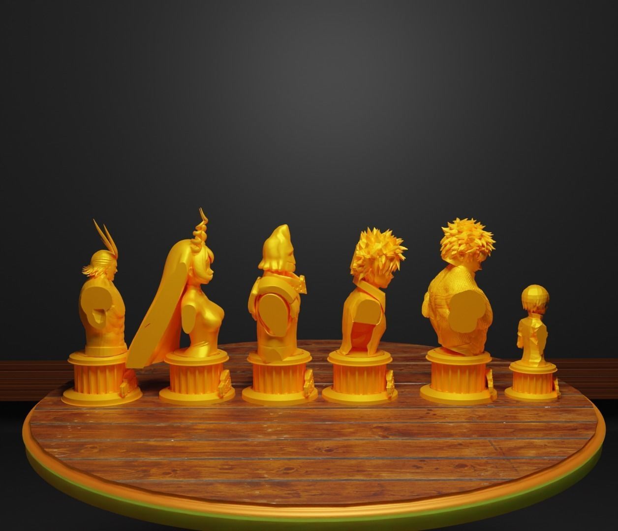 Anime Figure Chess Set Anime Character Chess Pieces V3 3D print model_8
