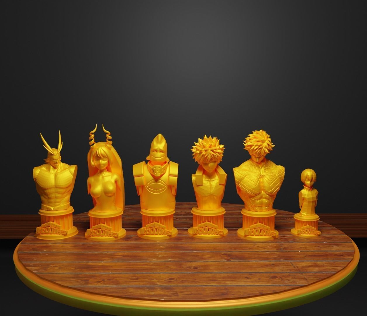 Anime Figure Chess Set Anime Character Chess Pieces V3 3D print model_9