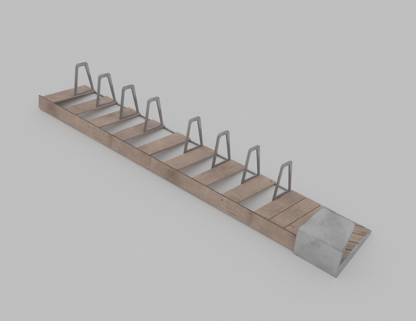 Bike rack Low-poly 3D model_2