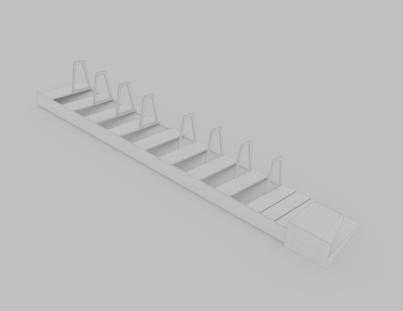 Bike rack Low-poly 3D model_3