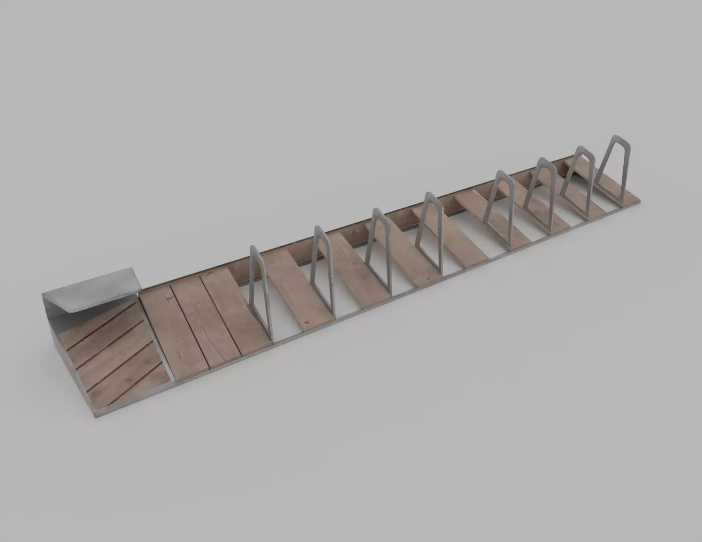 Bike rack Low-poly 3D model_0