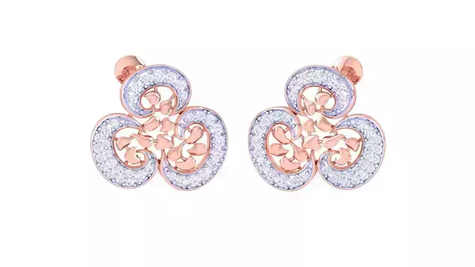 Women studs Earrings 3dm stl 3mf obj glb gltf mtl render detail