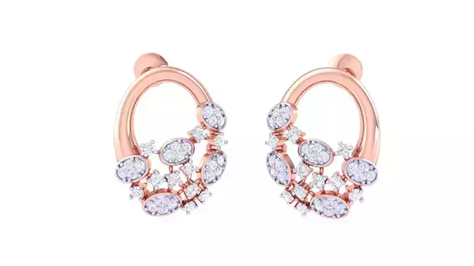 Women studs Earrings 3dm stl 3mf obj glb gltf mtl render detail