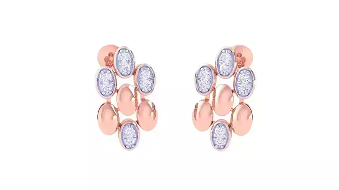 Women studs Earrings 3dm stl 3mf obj glb gltf mtl render detail