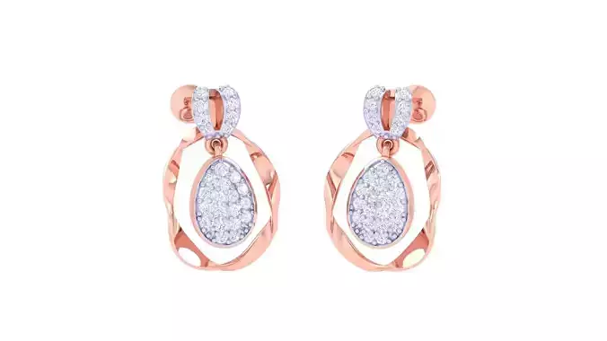 Women studs Earrings 3dm stl 3mf obj glb gltf mtl render detail