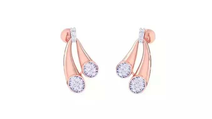 Women studs Earrings 3dm stl 3mf obj glb gltf mtl render detail