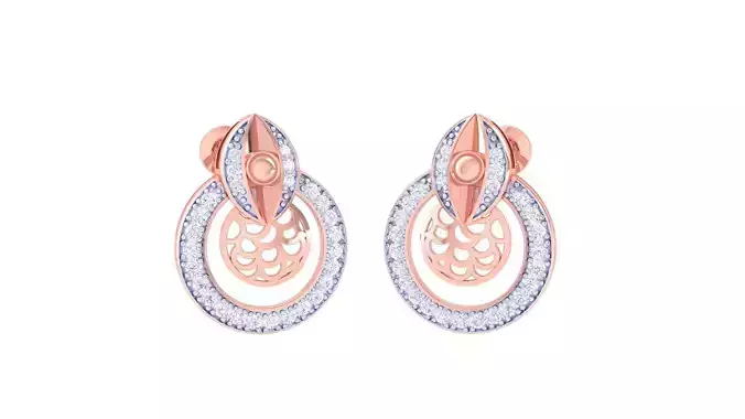 Women studs Earrings 3dm stl 3mf obj glb gltf mtl render detail