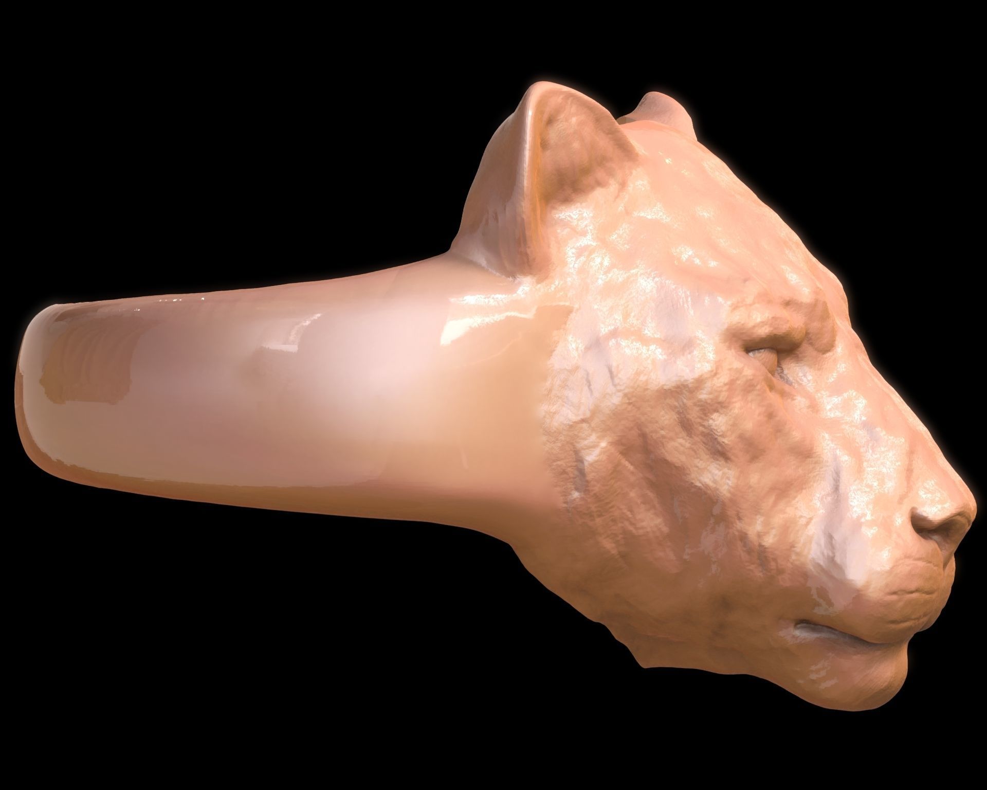 Lioness Ring 3D print model_6