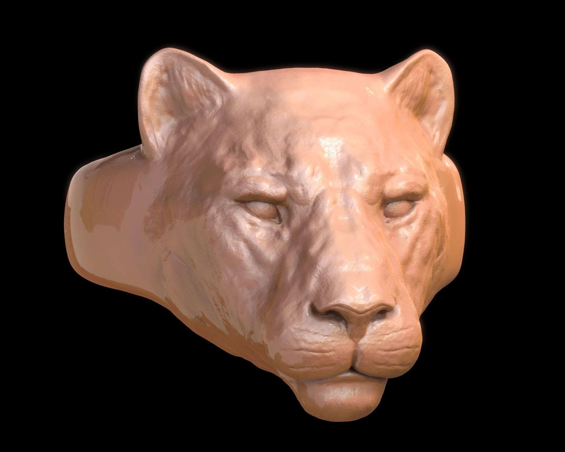 Lioness Ring 3D print model_2