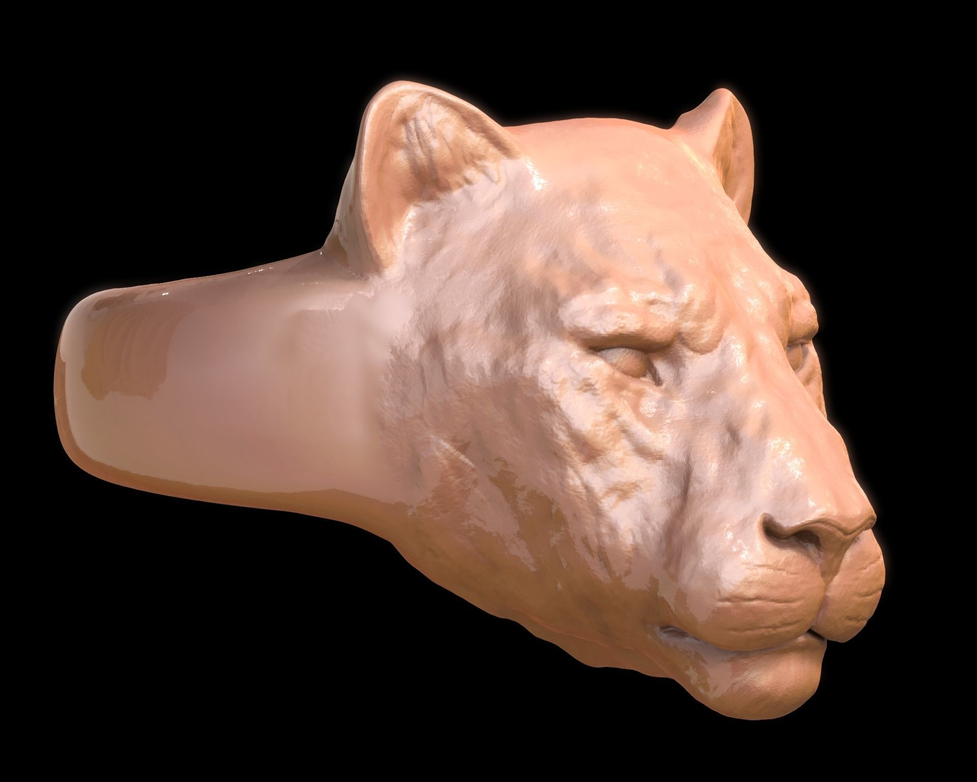 Lioness Ring 3D print model_4