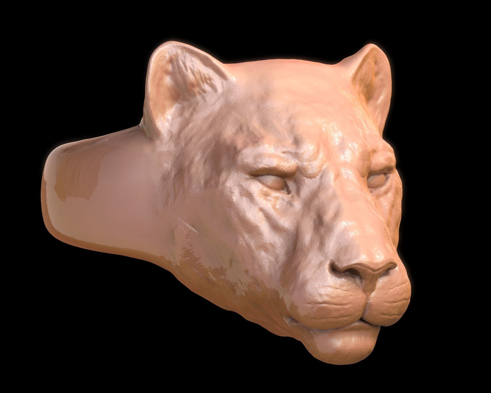 Lioness Ring 3D print model_3