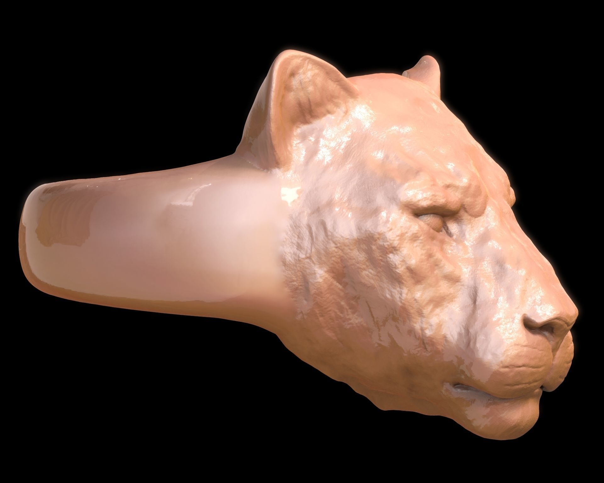 Lioness Ring 3D print model_5
