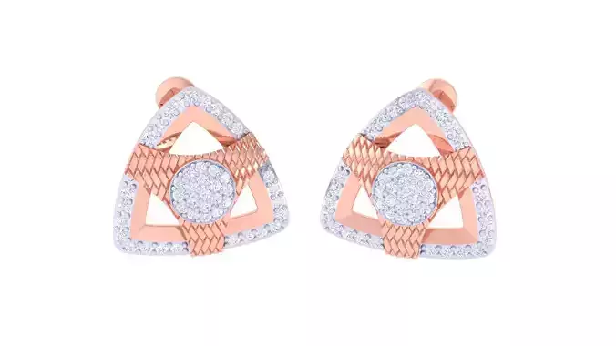 Women studs Earrings 3dm stl 3mf obj glb gltf mtl render detail