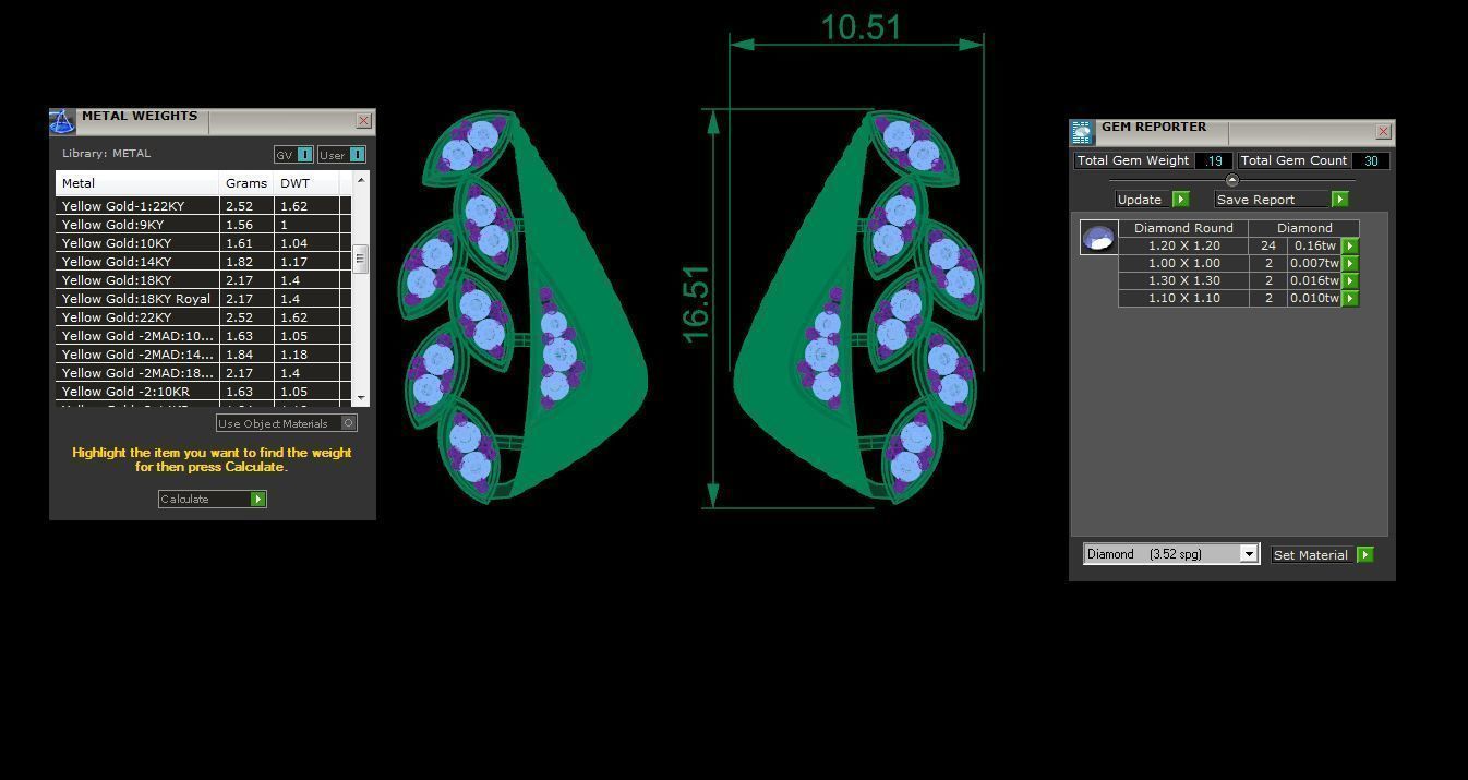 Women studs Earrings 3dm stl 3mf obj glb gltf mtl render detail 3D print model_3