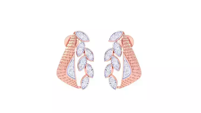 Women studs Earrings 3dm stl 3mf obj glb gltf mtl render detail