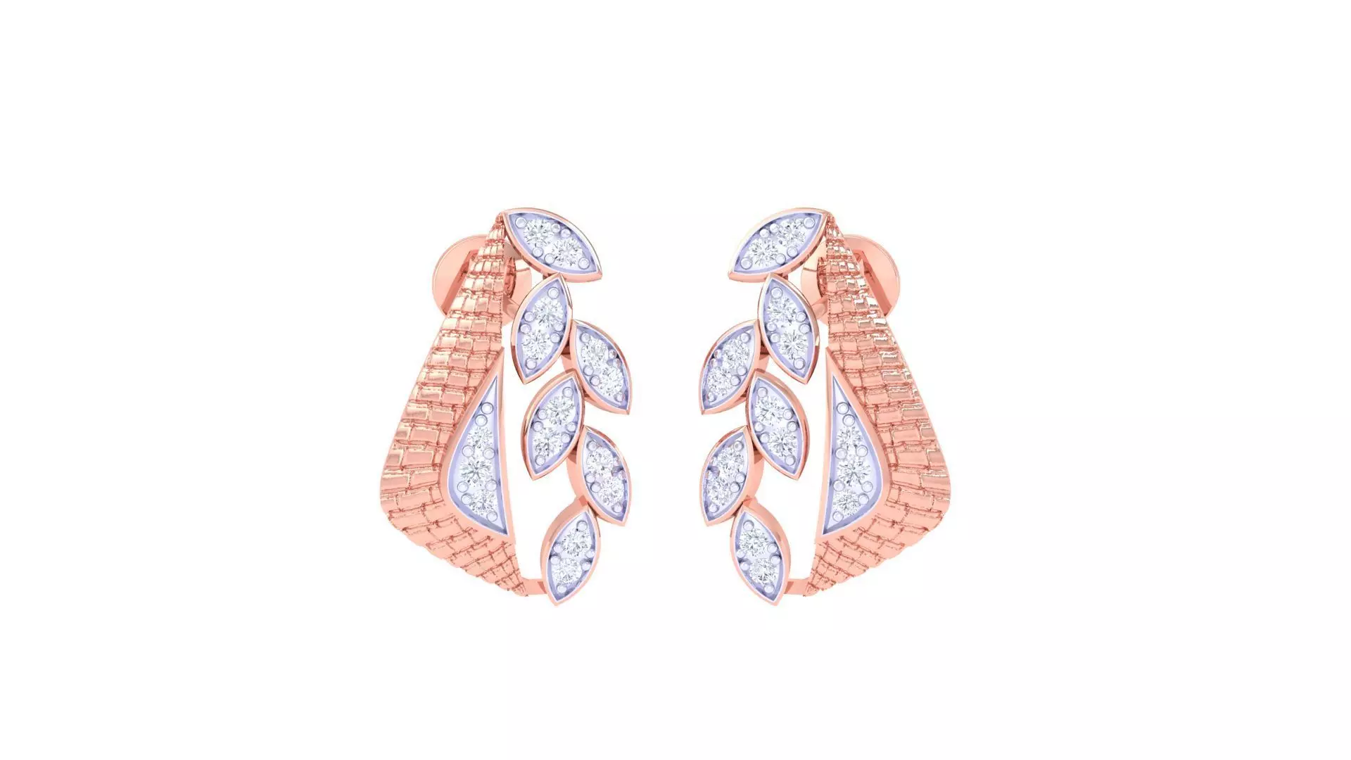 Women studs Earrings 3dm stl 3mf obj glb gltf mtl render detail 3D print model_0