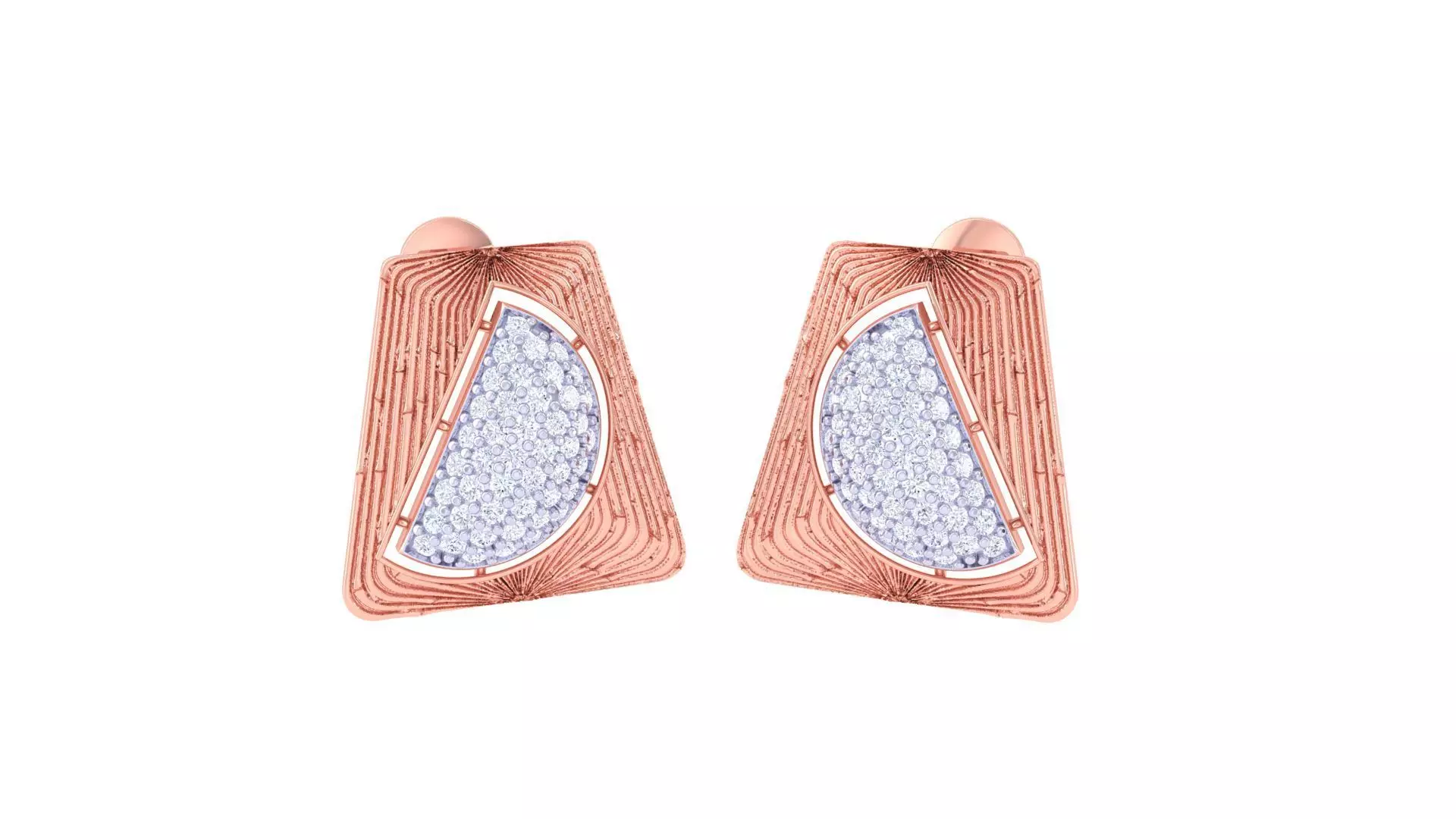 Women studs Earrings 3dm stl 3mf obj glb gltf mtl render detail 3D print model_0